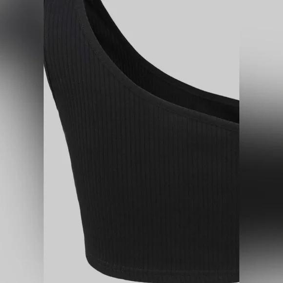 NWOT Minclouse Women's One Shoulder Sleeveless Crop Tops Summer Tank Tees - Picture 6 of 9